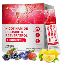 Leeylitdrag NAD liquid bottle and 30 packets for convenient daily energy.