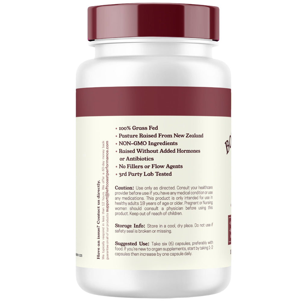 Left Coast Performance bottle showing 180 capsules for long-lasting supply