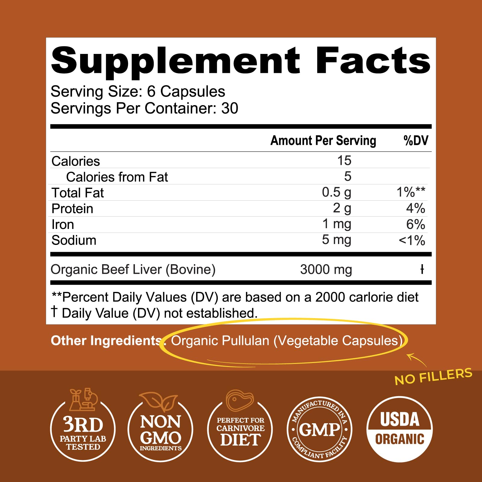 Left Coast Performance bottle front shows clear nutrition benefits and convenient tasteless daily capsules.