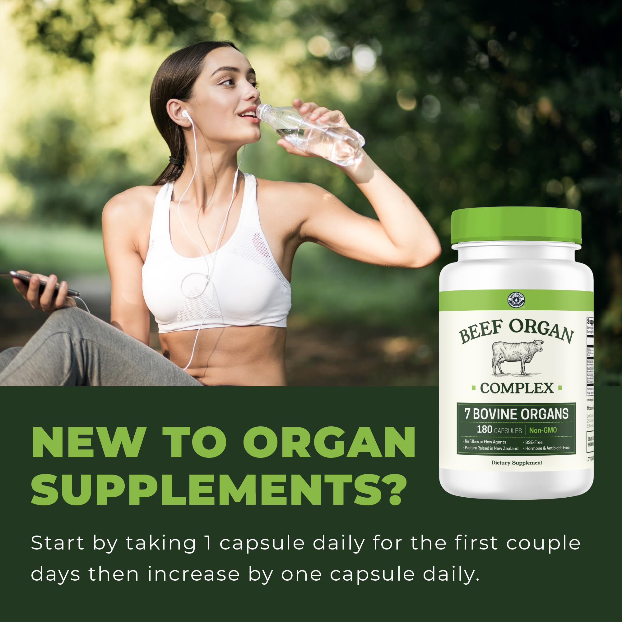 Left Coast Performance Beef Organ Kidney image indicates mineral-rich nourishment for daily vitality.