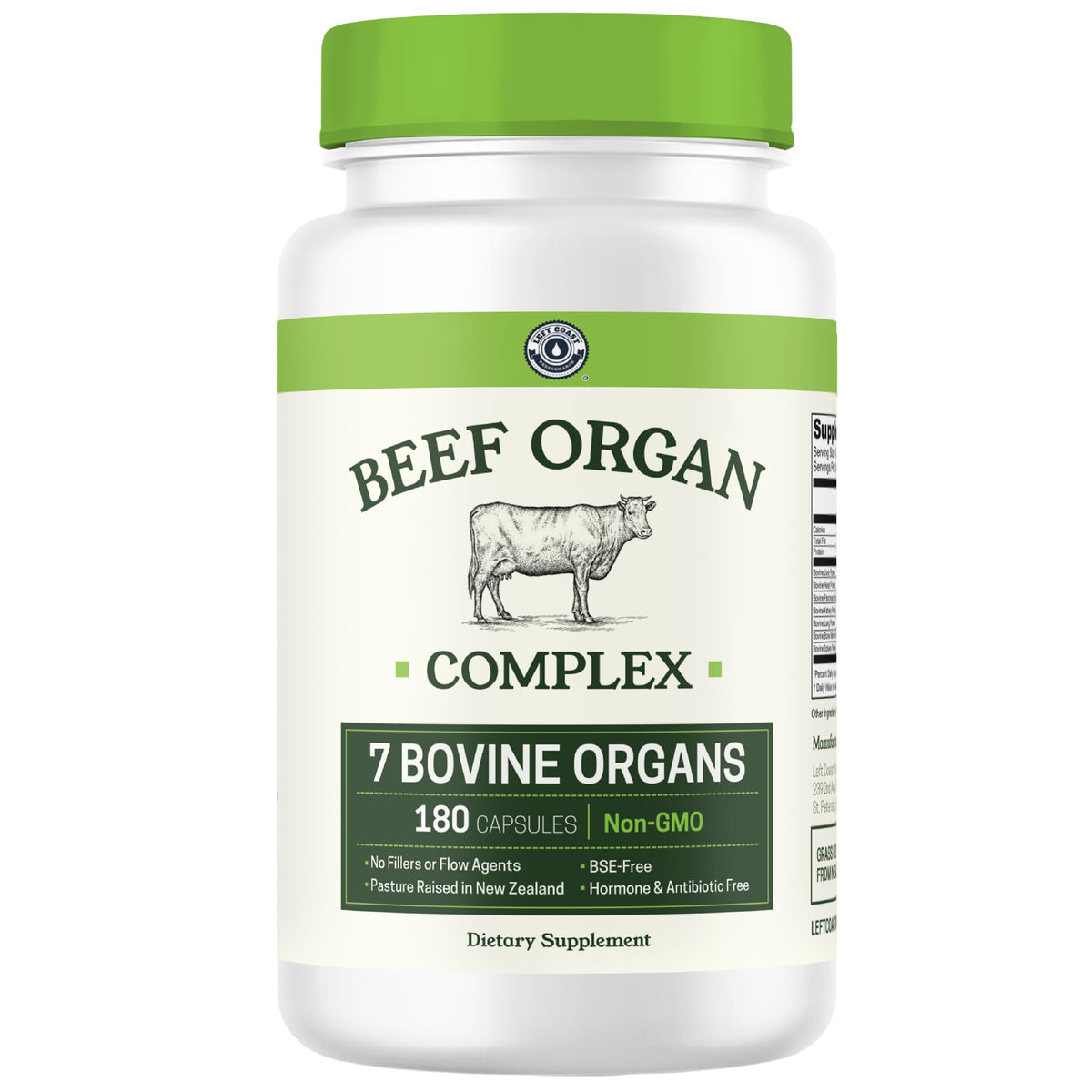 Left Coast Performance Beef Organ Liver image shows nutrient-dense energy support.