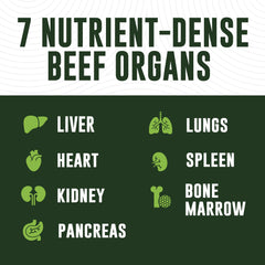 Left Coast Performance Beef Organ Pancreas image emphasizes enzyme-rich nutrition for digestion support.