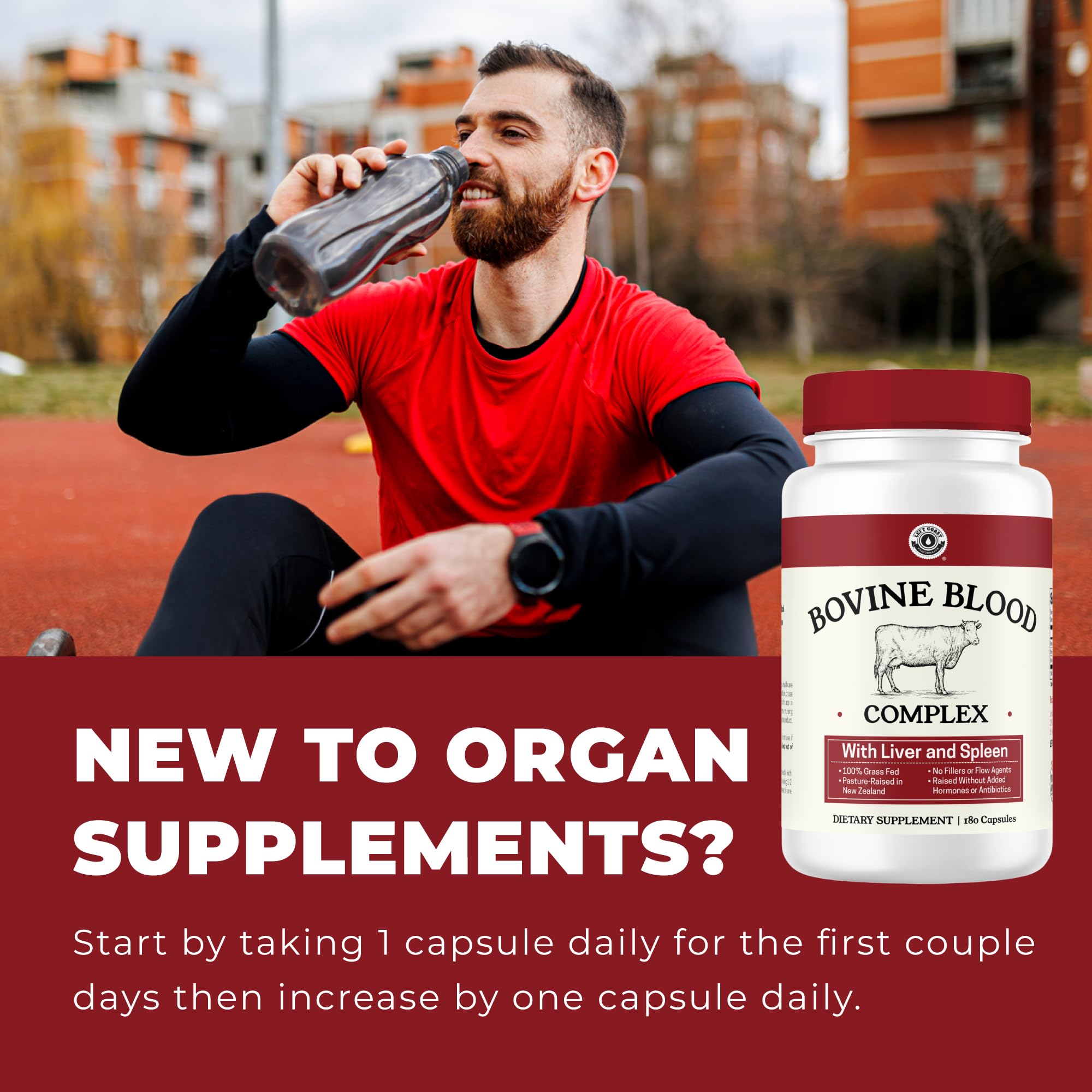 Left Coast Performance beef spleen and blood blend capsules for comprehensive organ nutrition