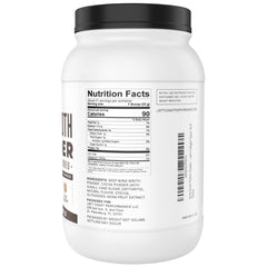 Left Coast Performance label closeup showing collagen-rich formula and dairy-free promise