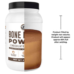 Left Coast Performance bone broth chocolate powder scoop ready for a shake