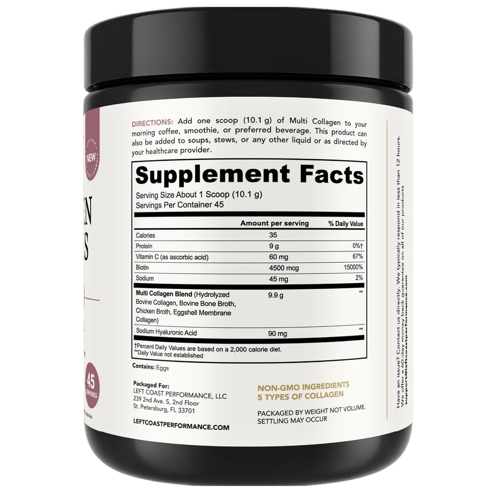 Transparent glass with prepared collagen drink showing a smooth, creamy consistency.