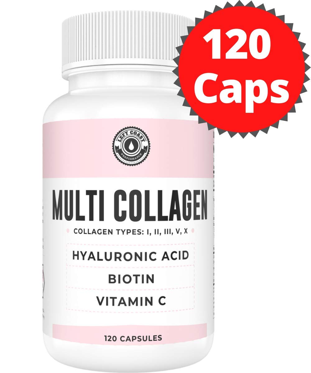 Left Coast Performance collagen dose capsules arranged for a Keto-friendly routine