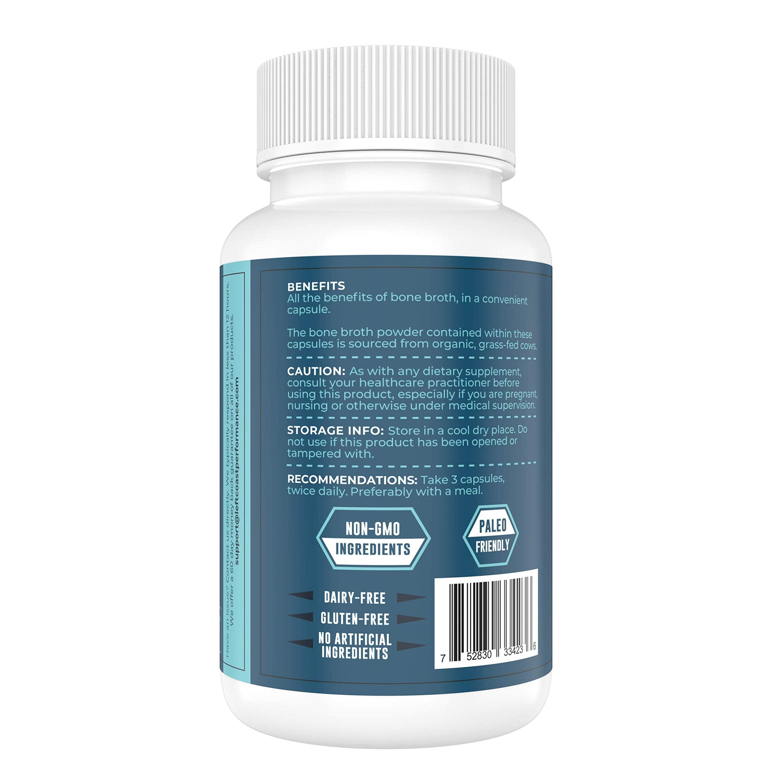 Left Coast Performance use-case image suggests a simple daily routine for nails, hair and joints.