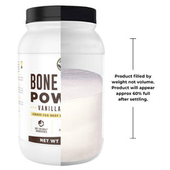 Left Coast Performance grass-fed bone broth ingredients panel highlights non-GMO dairy-free formula.