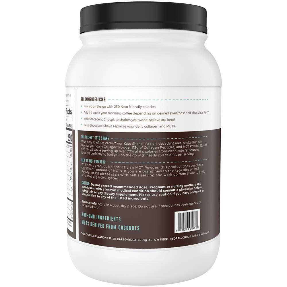 Left Coast Performance Keto Shake rich chocolate taste and smooth texture