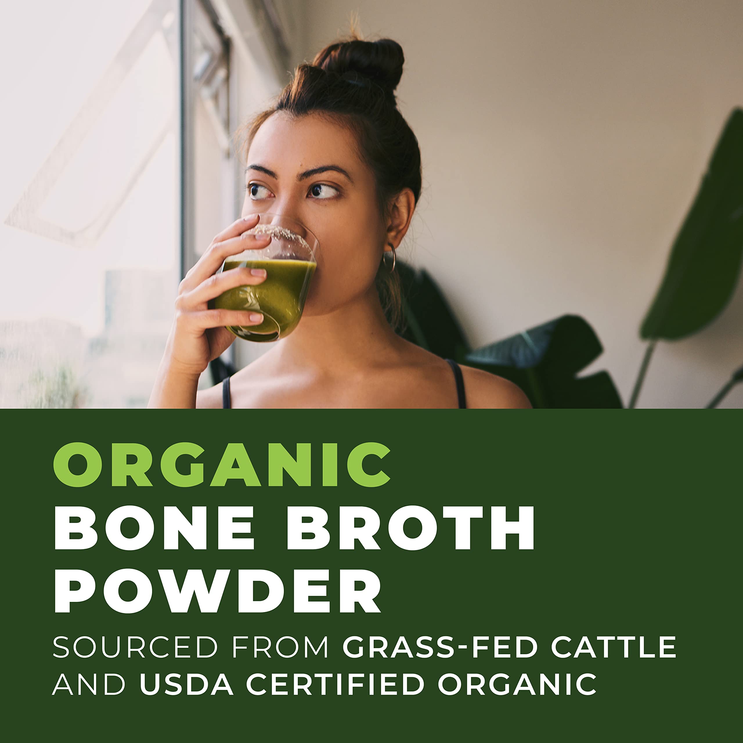Bone broth powder used as savory base for soups