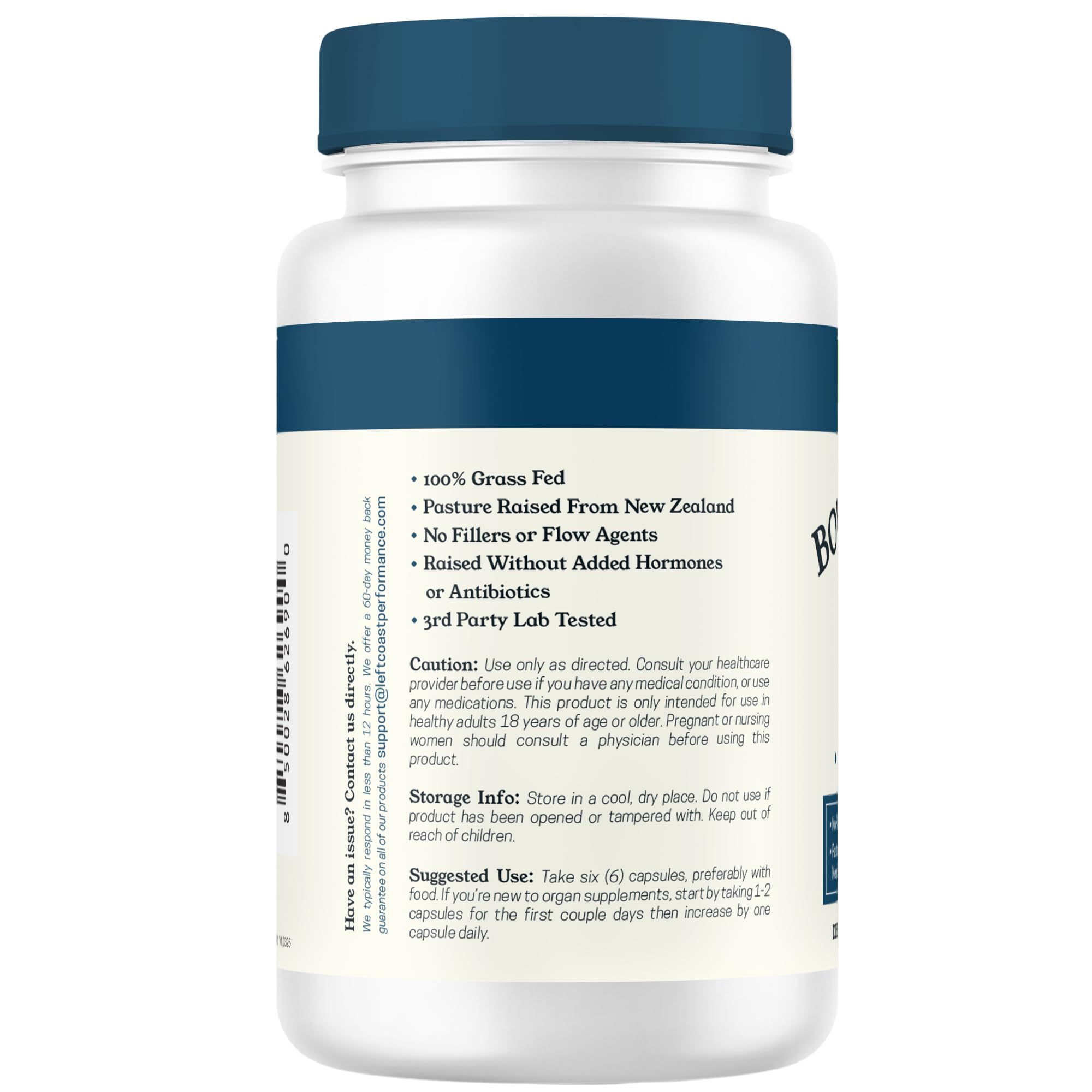Left Coast Performance taste-free capsules for easy daily convenience.
