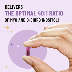 Legendairy Milk bottle label highlights optimal 40:1 ratio for ovarian support.