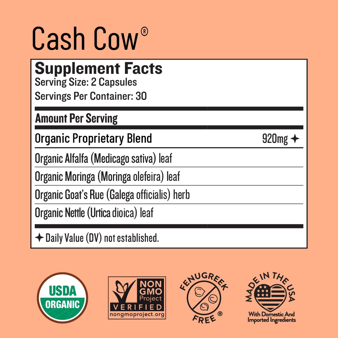 Legendairy Milk Cash Cow moringa leaves image hints at plant-based nutrition.