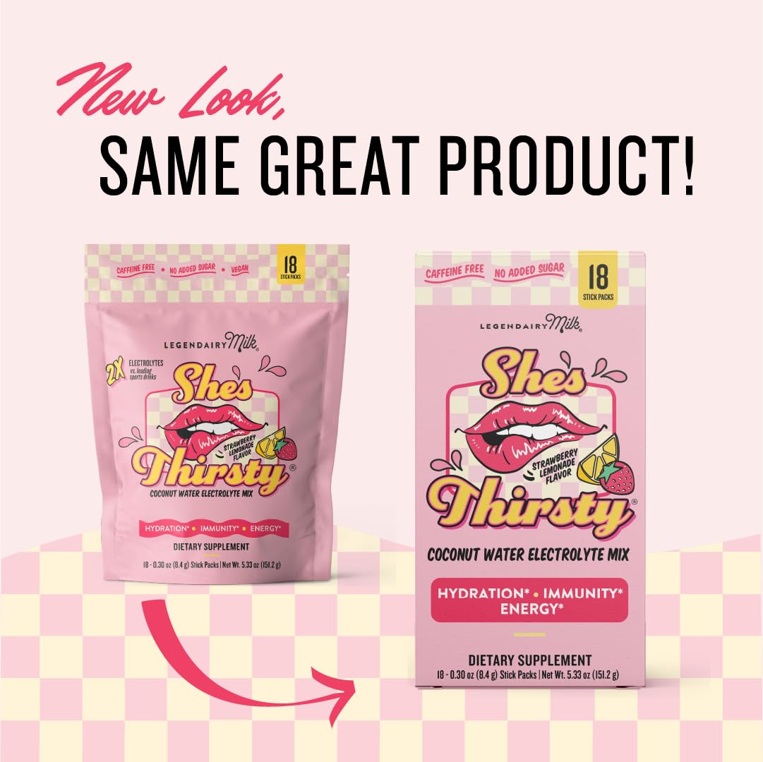 Legendairy Milk She's Thirsty strawberry lemonade cup with ice and straw