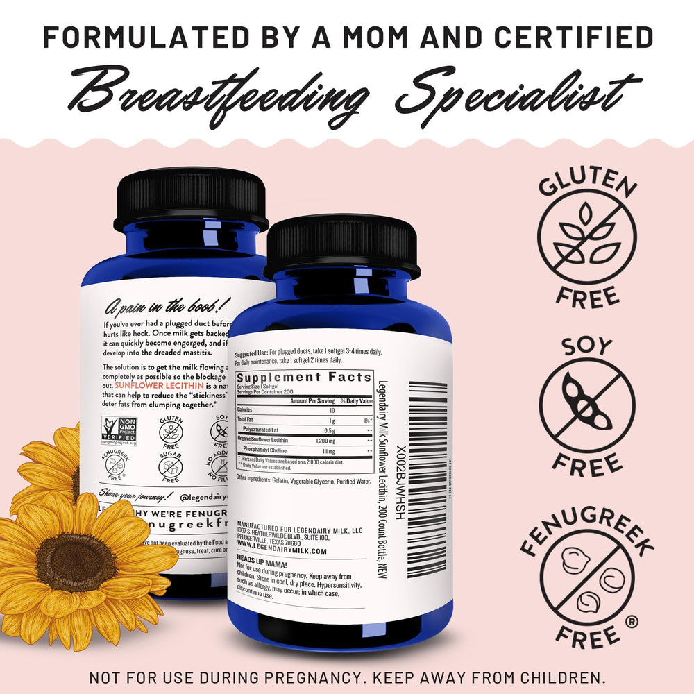 Legendairy Milk Sunflower Lecithin bottle front conveys potency and reliability