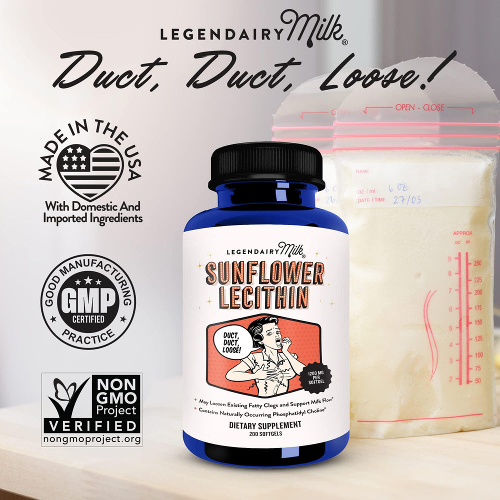 Legendairy Milk Sunflower Lecithin softgels closeup shows easy-to-swallow capsules