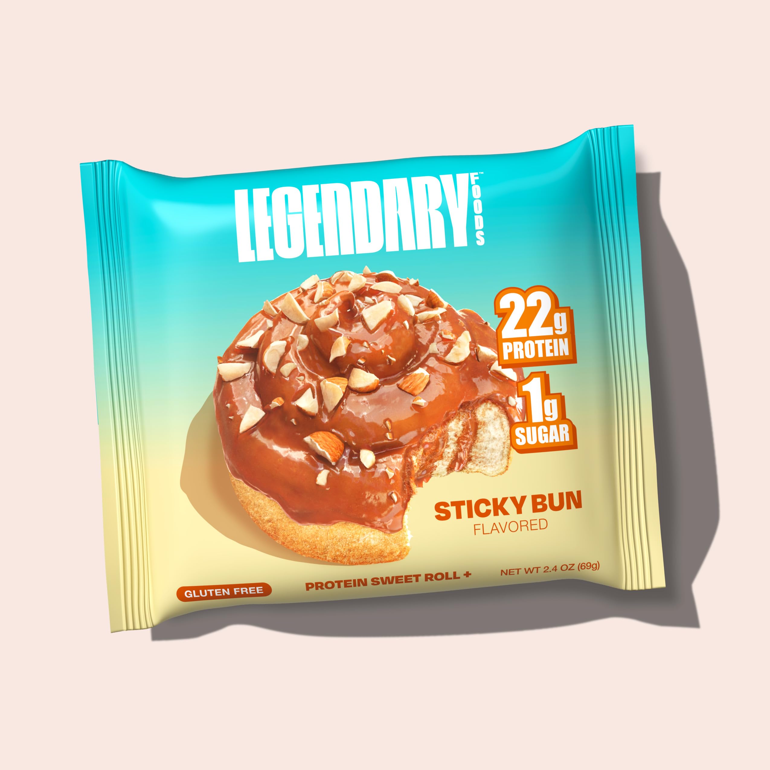 Legendary Foods Cinnamon Roll bar keto-friendly image communicates satisfying indulgence with clean macros.