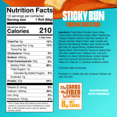 Legendary Foods Cinnamon Roll bar nutrition label emphasized for trackable macros and keto choices.