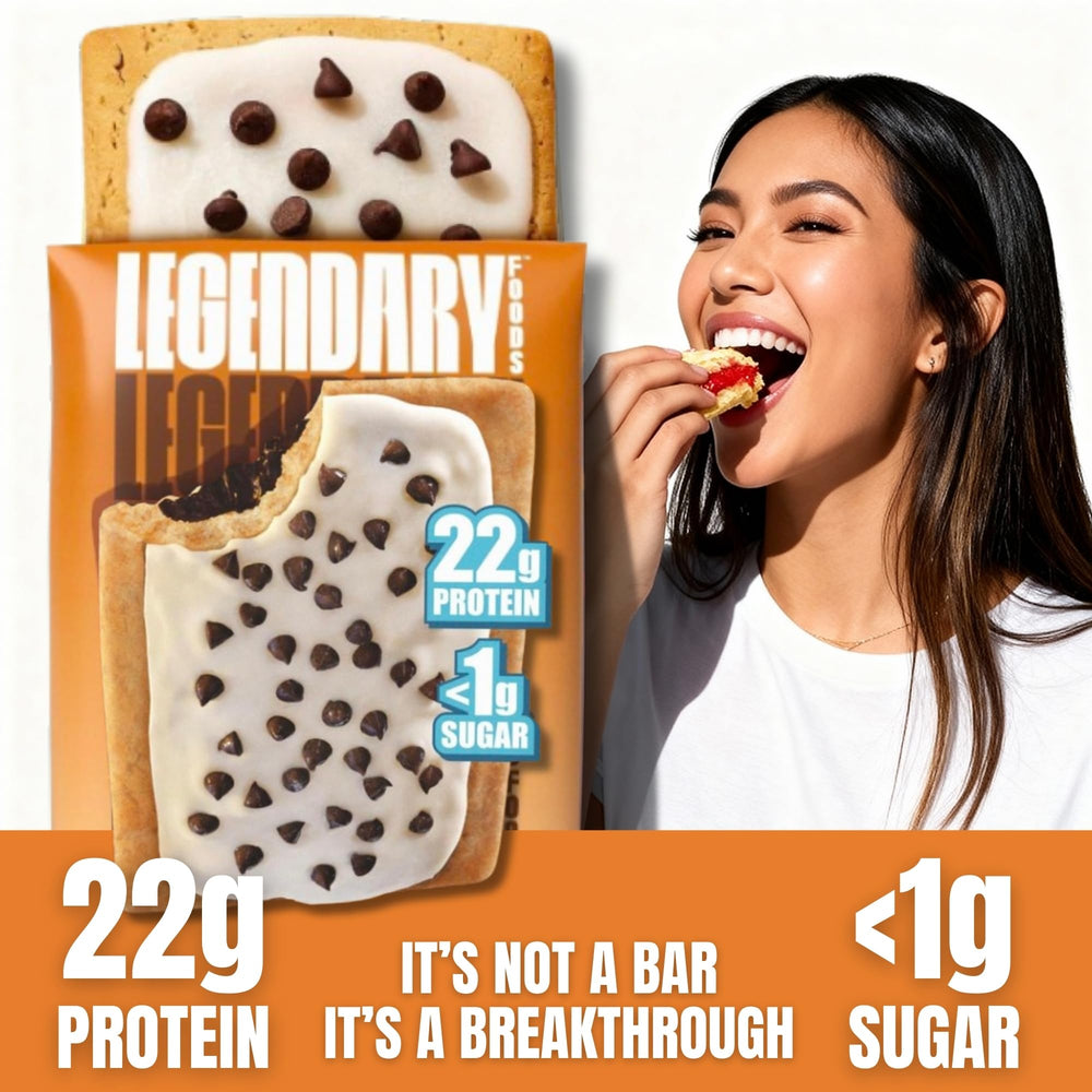 Legendary Foods keto-friendly pastry display emphasizes convenient low-carb option.