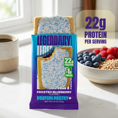 Legendary Foods Frosted Blueberry pastry package, convenient on the go snack