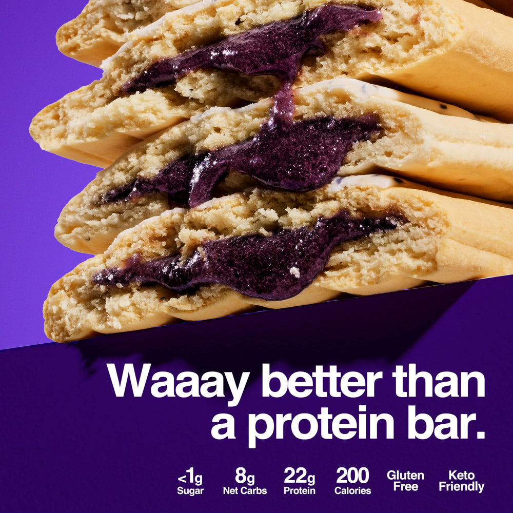 Legendary Foods Frosted Blueberry pastry bite, rich texture and sweetness