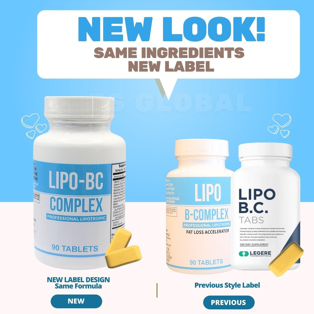 Legere Lipo-BC bottle label design highlighting nutrients for health.