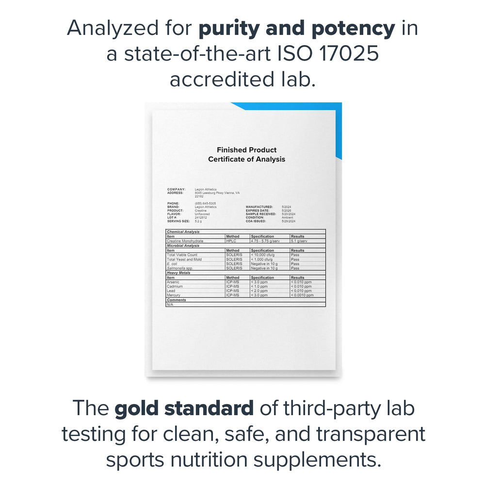 LEGION creatine dissolving in liquid for smooth texture
