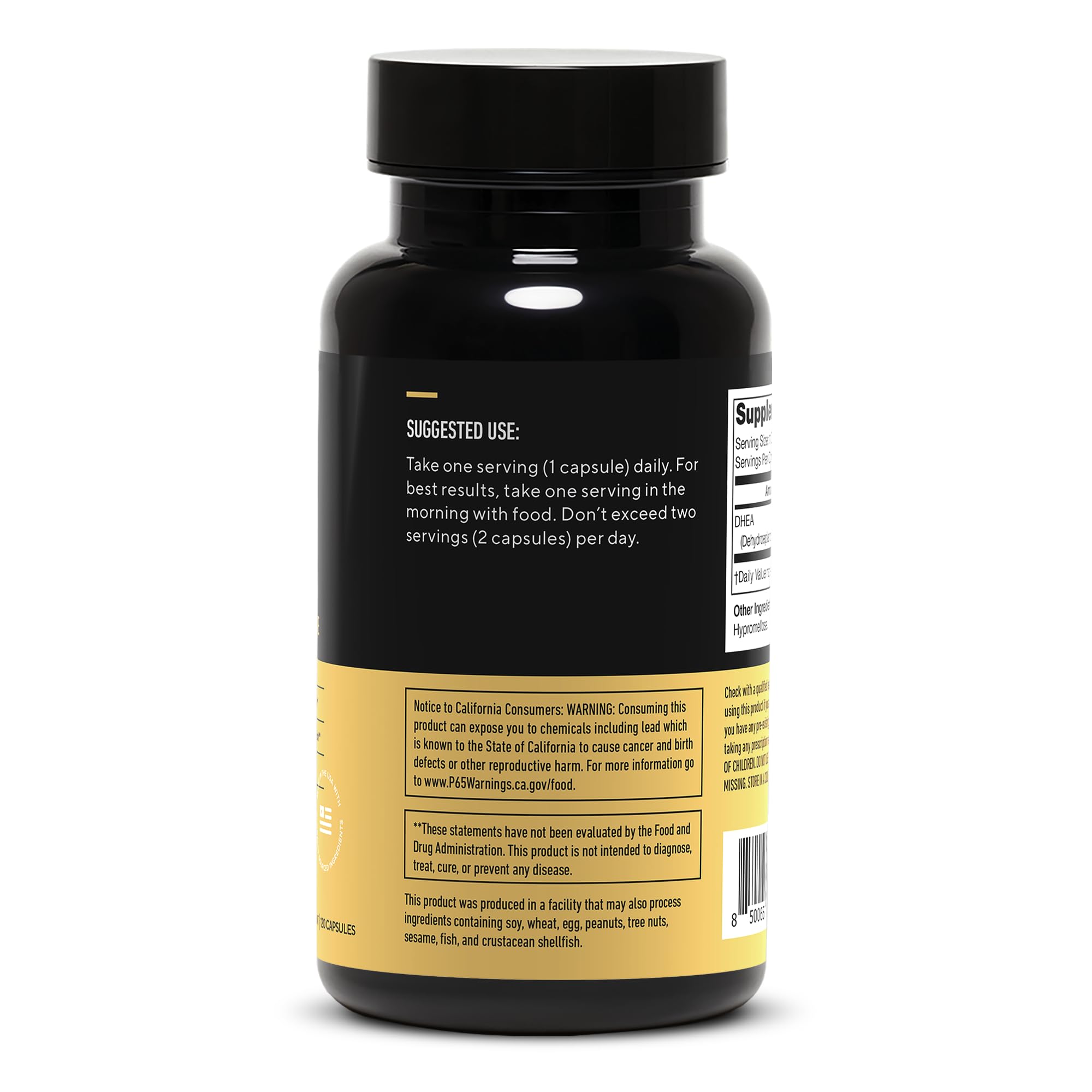 LEGION DHEA bottle with capsules ready for daily use.