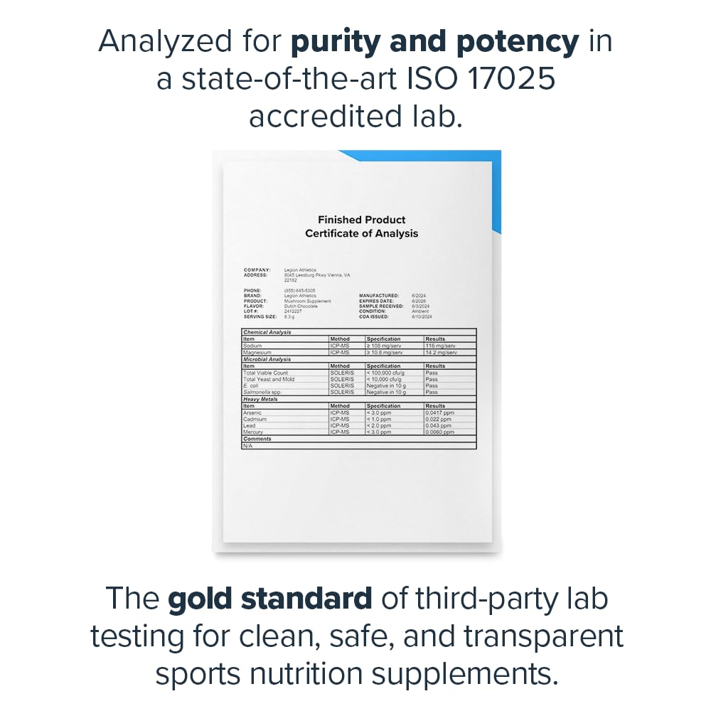LEGION Elevate glass of beverage with powder for potential immune support and clarity
