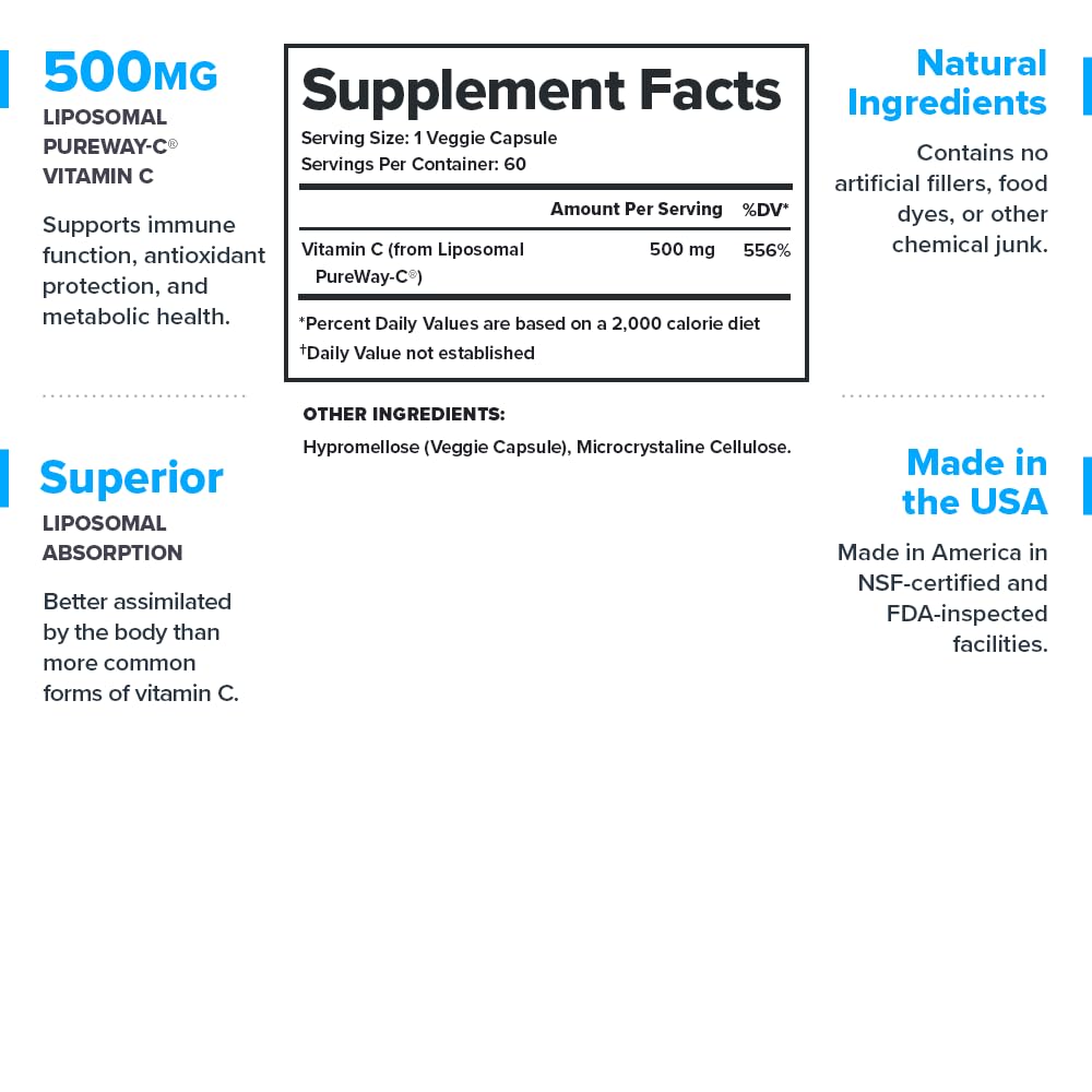 LEGION Liposomal Vitamin C capsules for easy daily intake