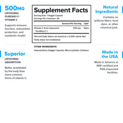 LEGION Liposomal Vitamin C capsules for easy daily intake