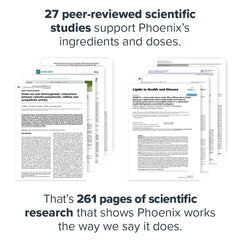 Legion Phoenix ingredients graphic highlighting an eight‑ingredient blend.