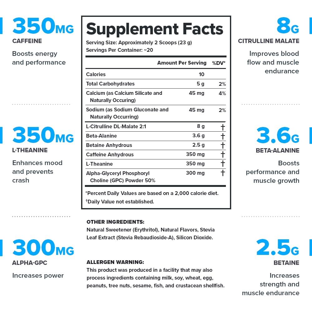 LEGION Pulse bottle label shows transparent ingredients and no junk.