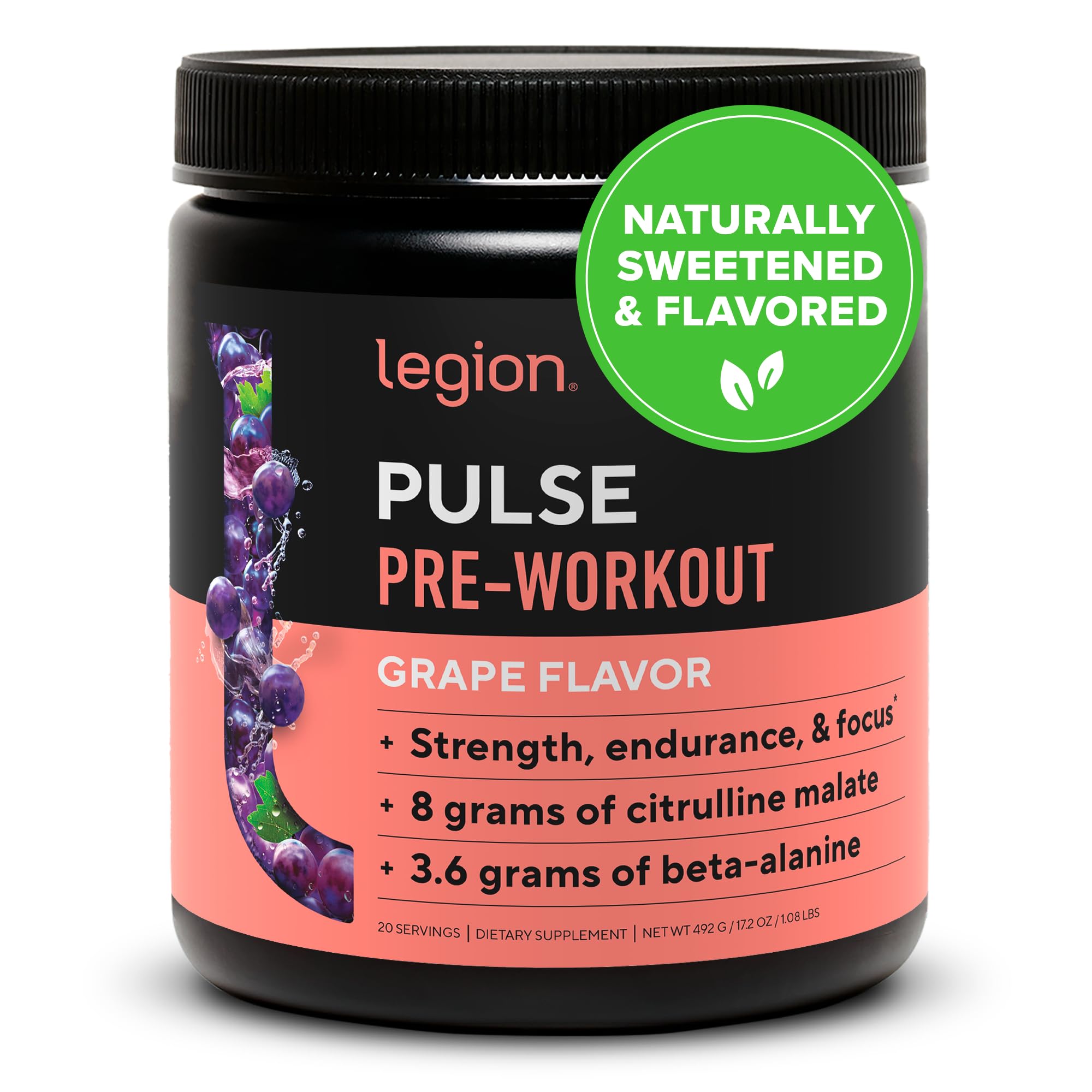 Legion Pulse pre-workout bottle ready for your next session, signaling a clean energy boost.