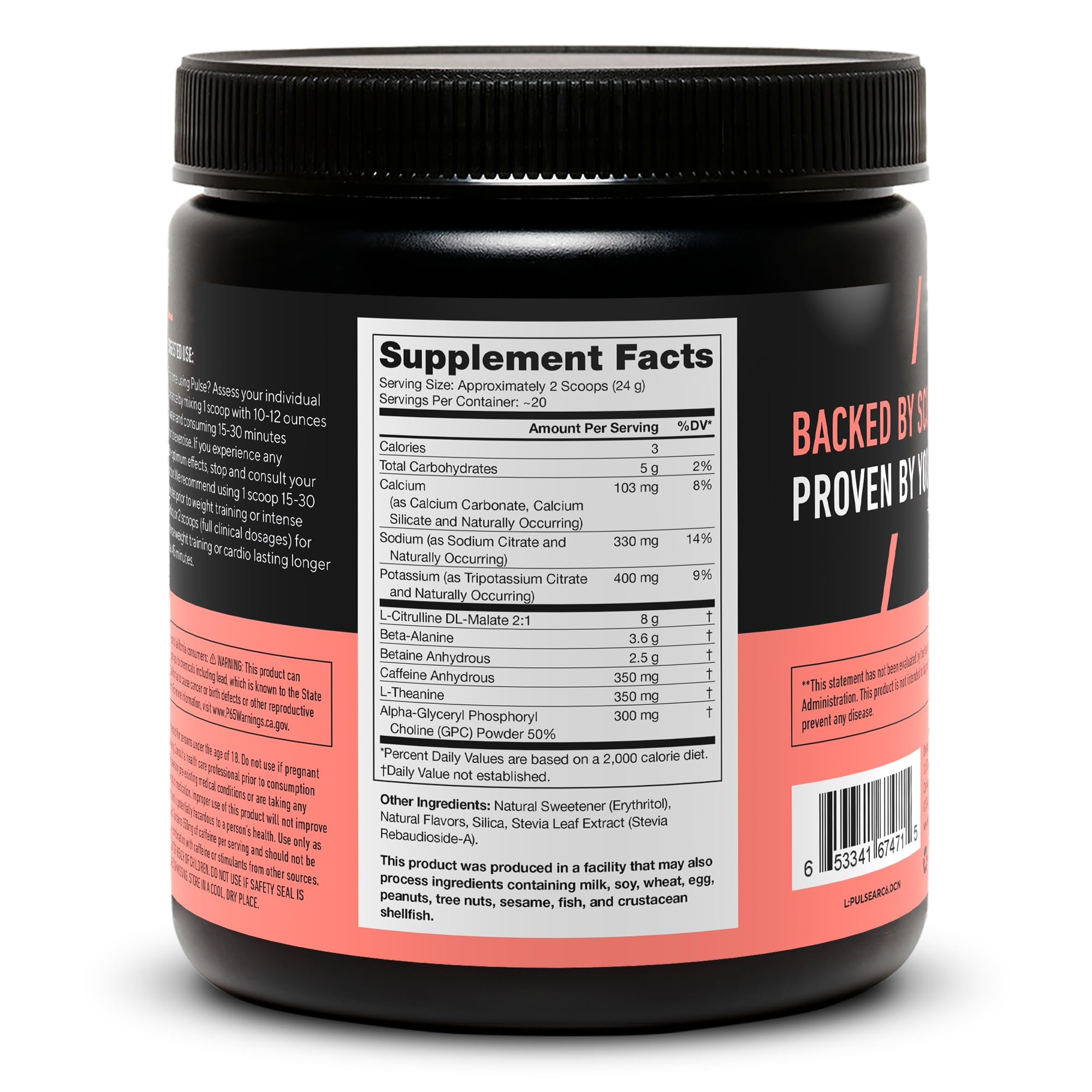 LEGION Pulse preworkout ingredient citrulline close-up highlighting nitric-oxide support