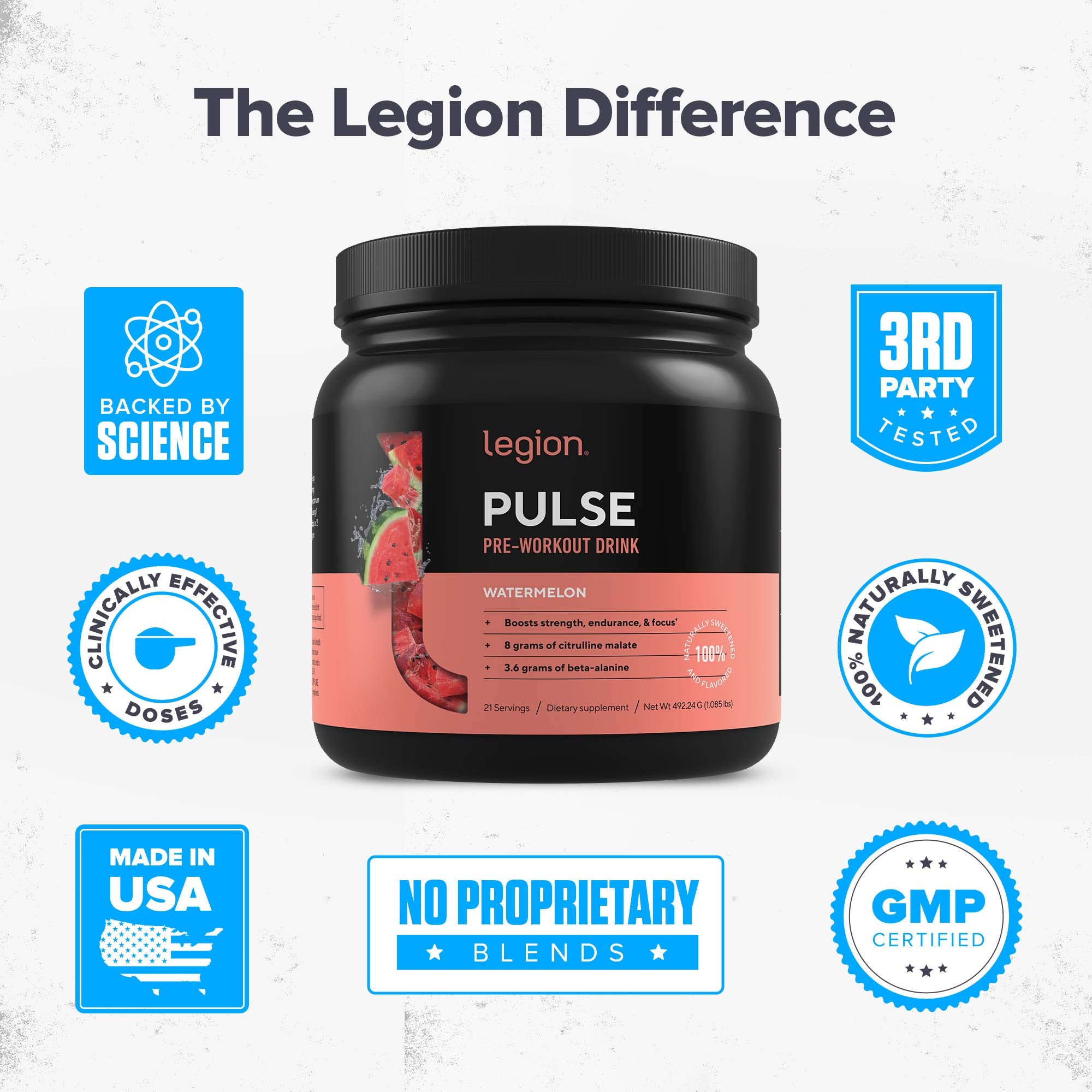 LEGION Pulse lab-testing seal indicating purity and potency.