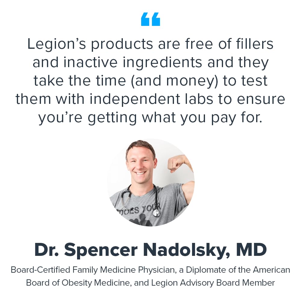 LEGION Recharge ISO-17025 testing seal emphasizes purity and safety.