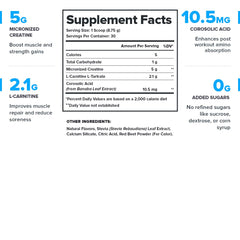LEGION Recharge scoop highlights micronized creatine for easier mixing and absorption.
