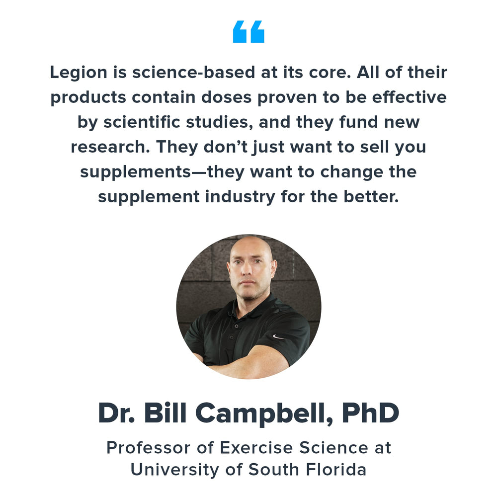 LEGION Vitality capsules highlighting L-Ergothioneine for antioxidant-friendly daily support.