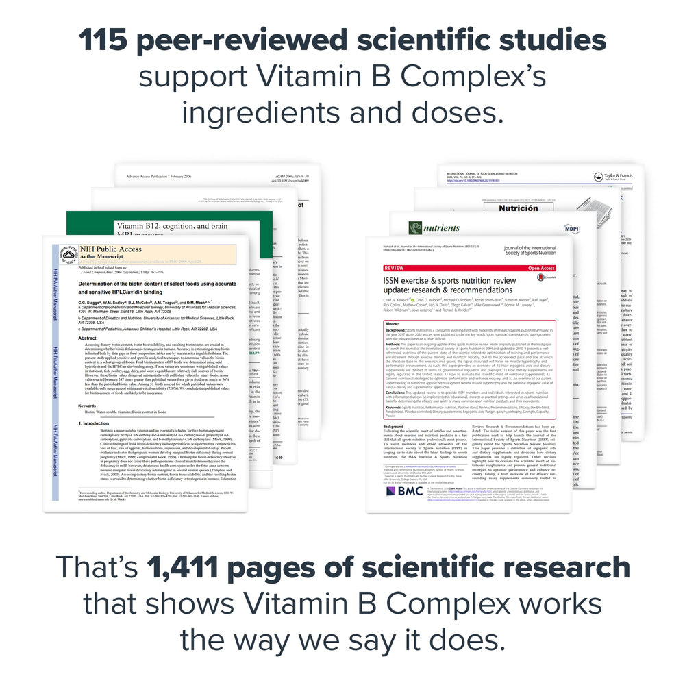 LEGION Vitamin B-Complex label communicates a clean, additive-free formula.