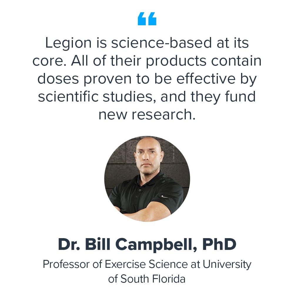 LEGION Whey Protein Powder Salted Caramel gluten-free badge on packaging