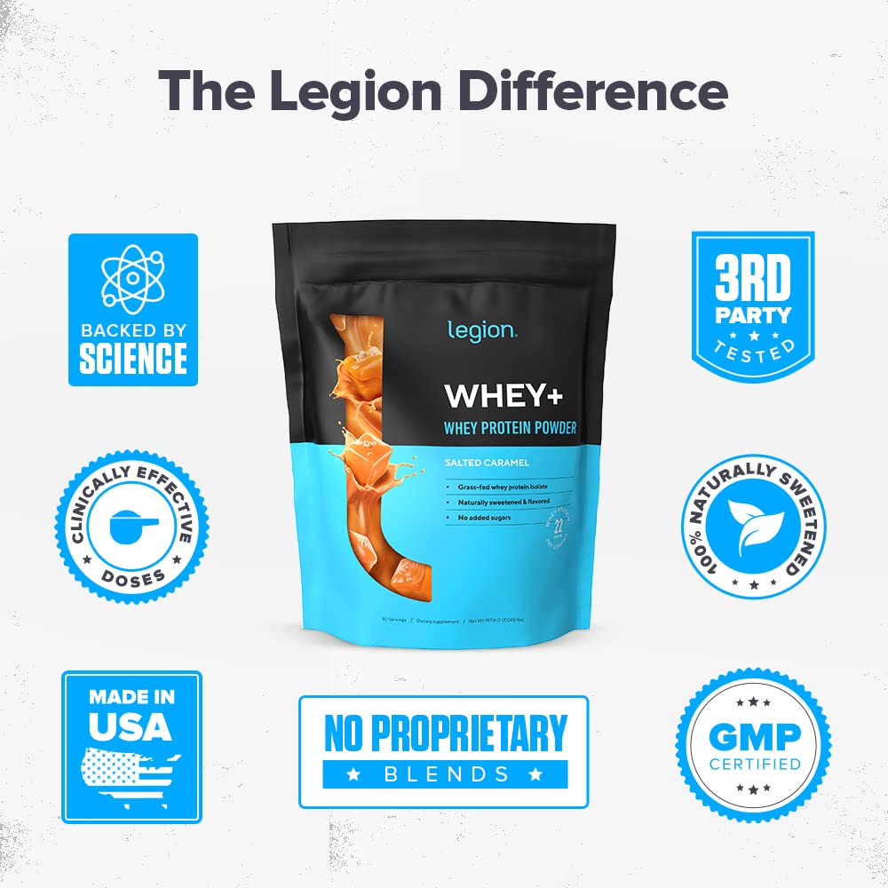 LEGION Whey+ 30 servings packaging highlighting value
