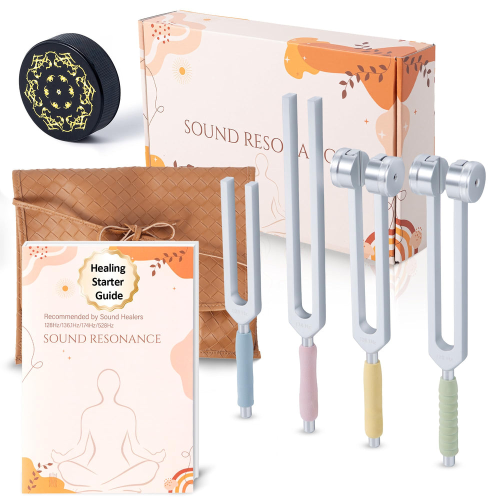 LEGUANG tuning forks set with activator and vegan pouch for mindful practice