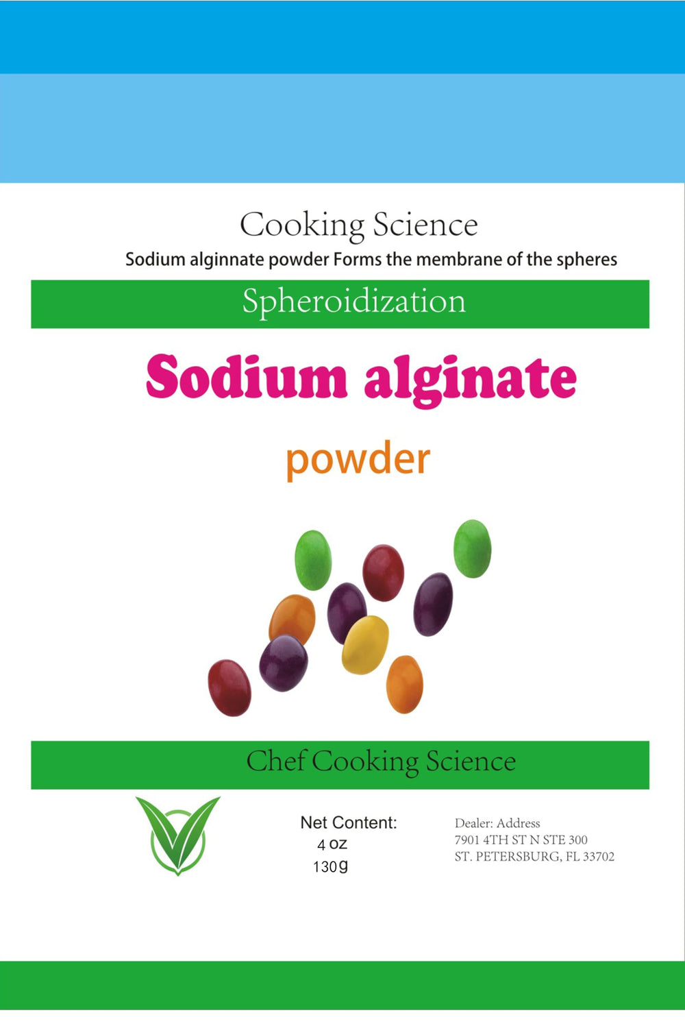 LEIMENGCHEF spherified pearls formed from alginate solution on a plate