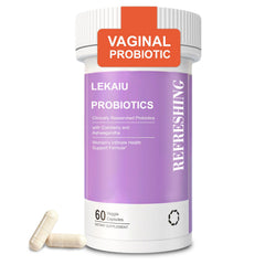 LEKAIU vaginal probiotics bottle highlighting daily comfort benefits.