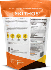 Lekithos Lecithin powder scoop highlights easy portioning for gummies and recipes.