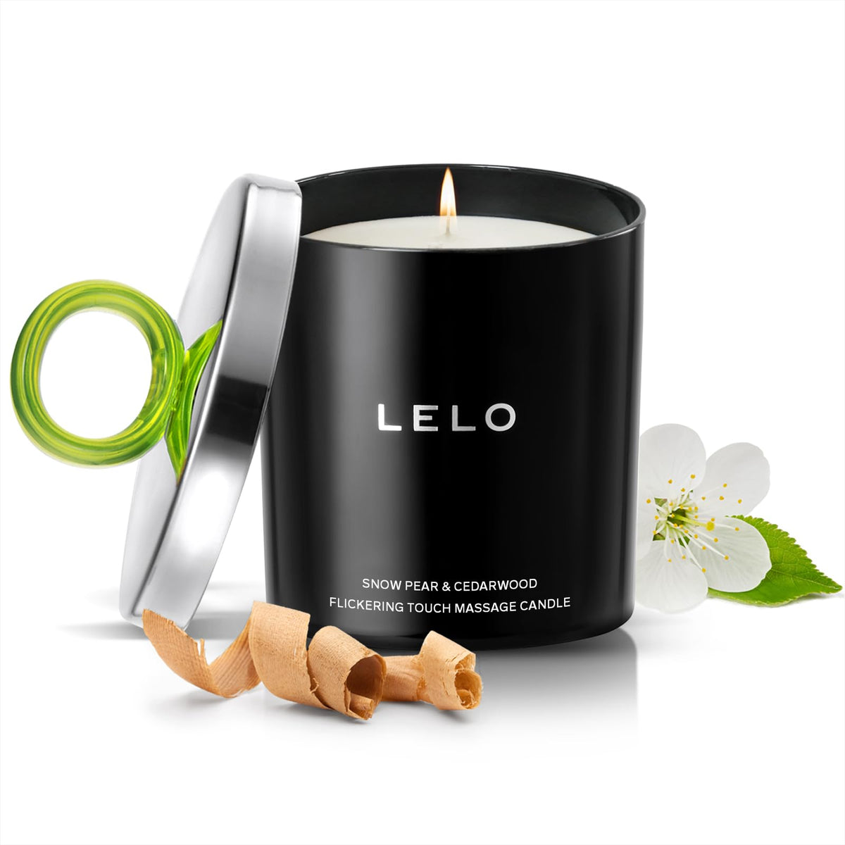 LELO Flickering Touch Candle melts into massage oil for a soothing ritual.