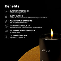 LELO non-greasy oil formula absorbs quickly during massage.