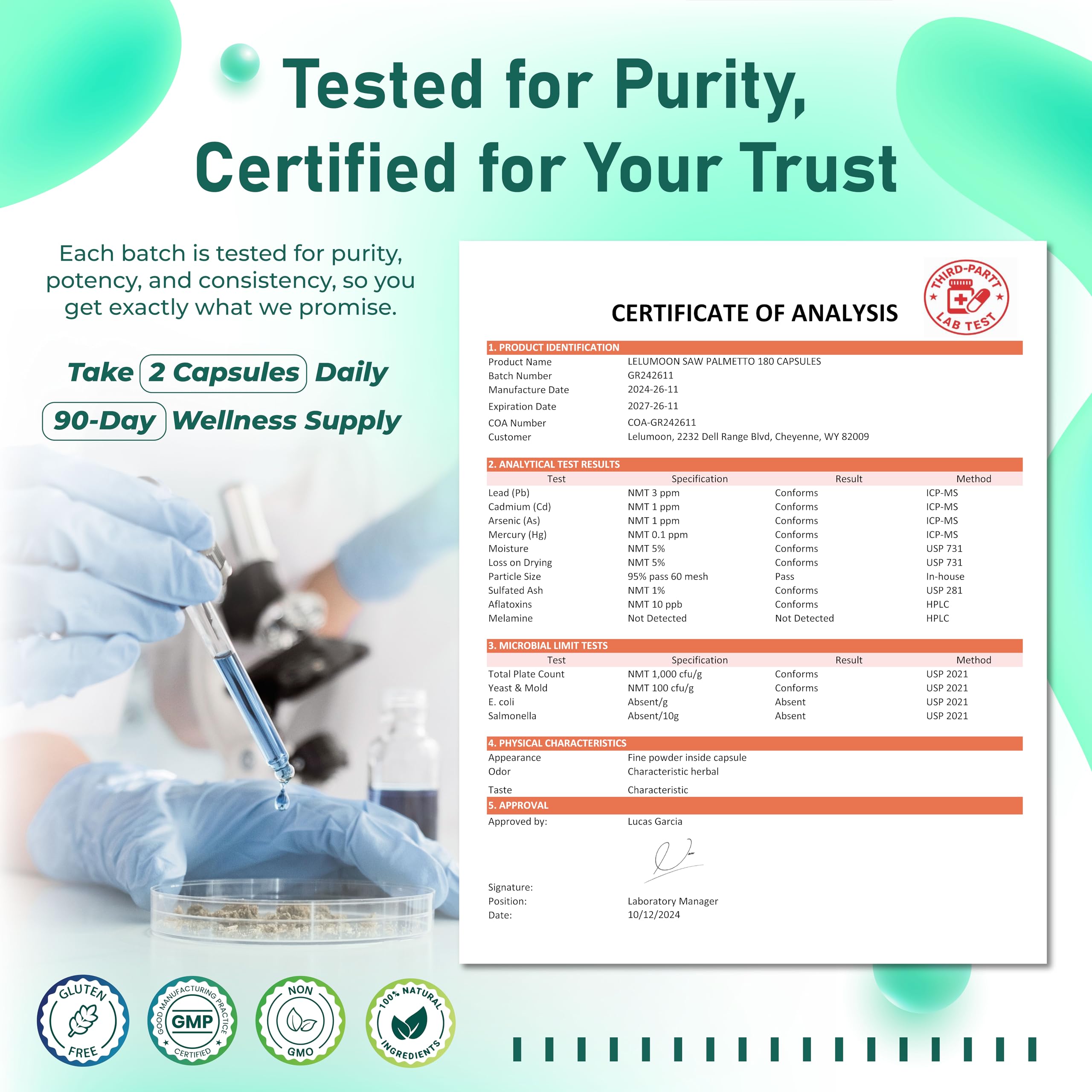 LELUMOON Non-GMO, gluten-free formula signals clean wellness choice.